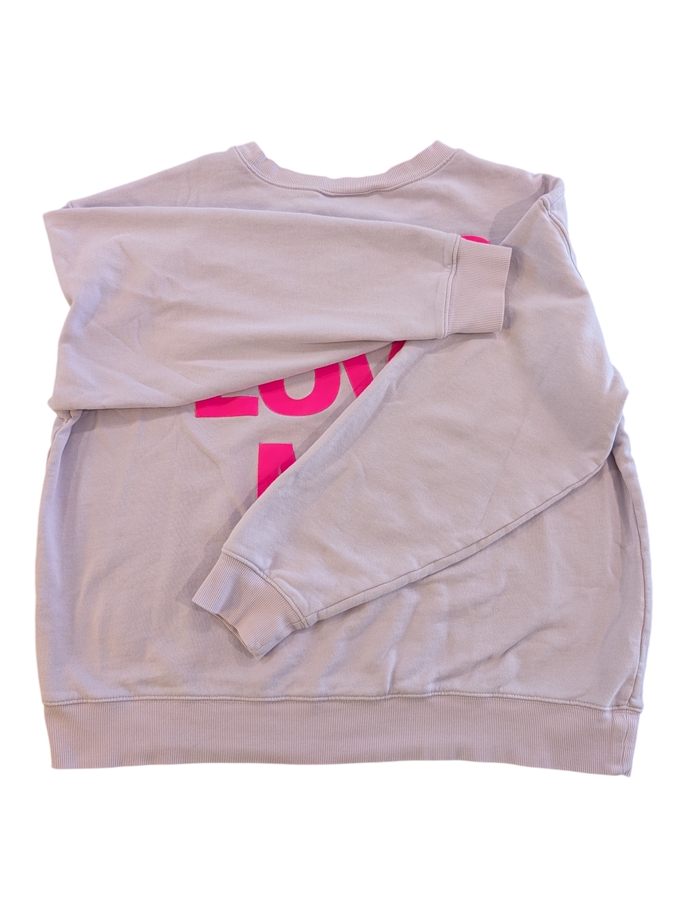 Wildfox Lavender Crewneck Sweatshirt with Hot Pink 'LOVE' & Paw Prints - Picture 3 of 7